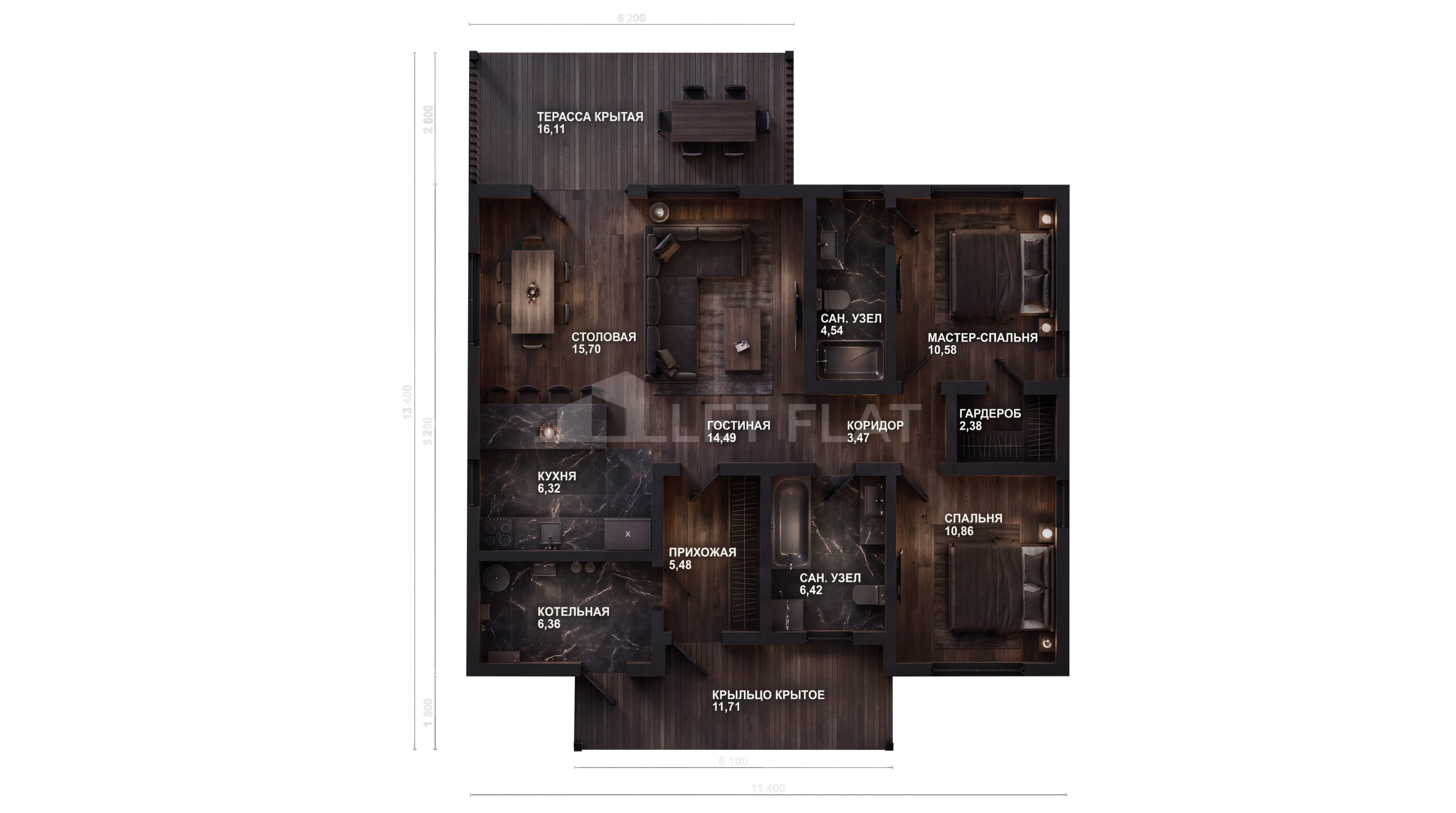 Планировка FLAT 04 MINI — 1 этаж